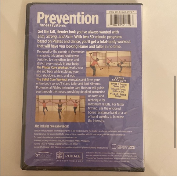 VTG Prevention NWT Fitness Slim Strong Firm Dance Pilates Laura Hudson DVD Red - Picture 3 of 8